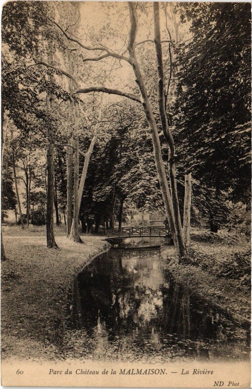 Carte postale ancienne Rueil Parc du Chateau de la Malmaison La Riviere