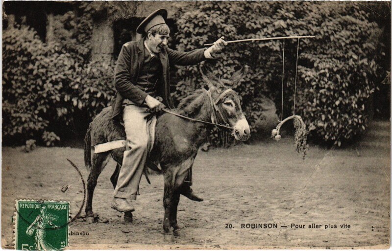 Carte postale ancienne Robinson Pour aller plus vite