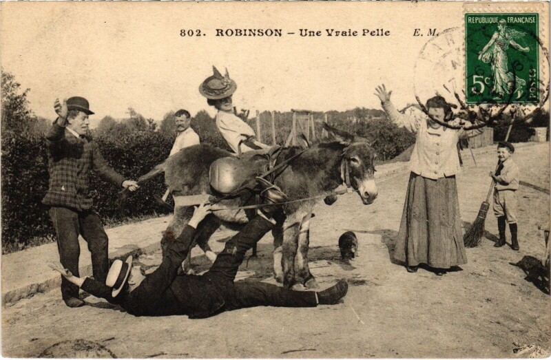 Carte postale ancienne Robinson une Vraie Pelle