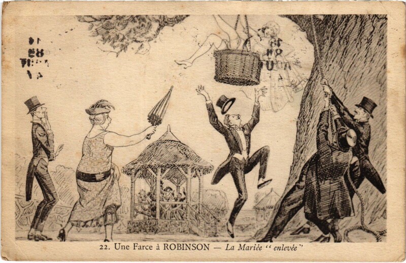 Carte postale ancienne Robinson La Mariee enlevee