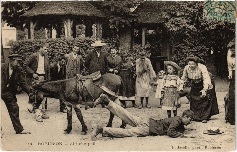 Carte postale ancienne Robinson Ah! c'te pelle