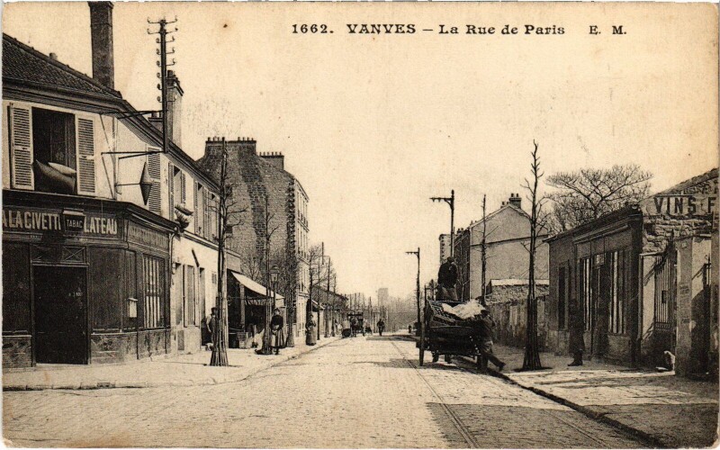 Carte postale ancienne Vanves Rue de Paris à Vanves
