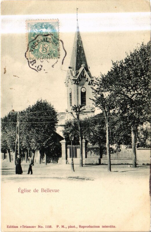 Carte postale ancienne Bellevue Eglise