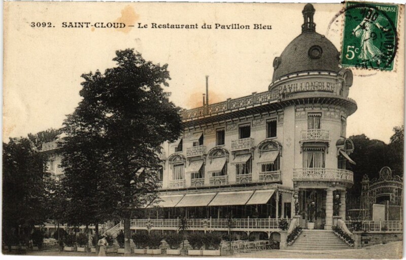 Carte postale ancienne Saint-Cloud Le Restaurant du Pavvillon Bleu à Saint-Cloud