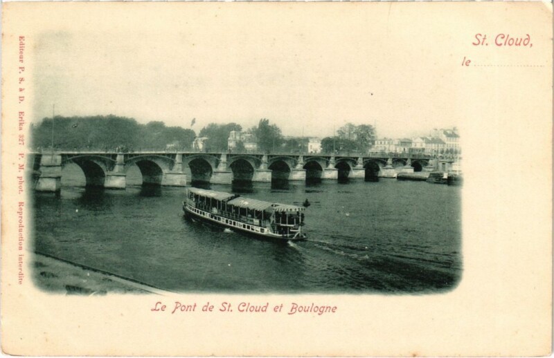 Carte postale ancienne Saint-Cloud Le Pont de St. Cloud et Boulogne à Saint-Cloud