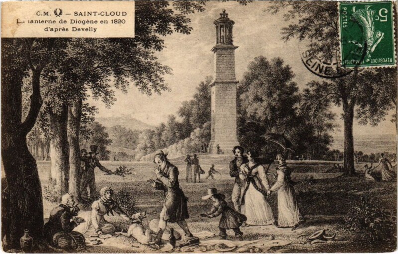 Carte postale ancienne Saint-Cloud La Lanterne de Diogene en 1820 à Saint-Cloud