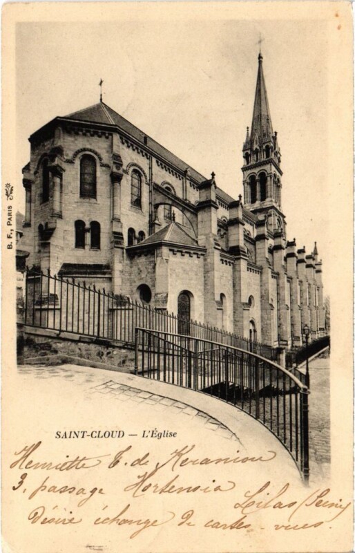 Carte postale ancienne Saint-Cloud L'Eglise à Saint-Cloud