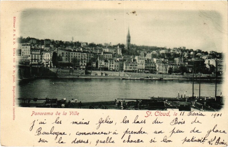 Carte postale ancienne Saint-Cloud Panorama de la Ville à Saint-Cloud
