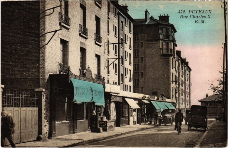 Carte postale ancienne Puteaux Rue Charles X à Puteaux