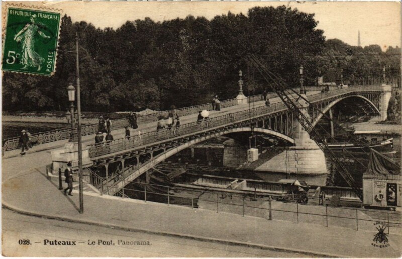 Carte postale ancienne Puteaux Le Pont - Panorama à Puteaux