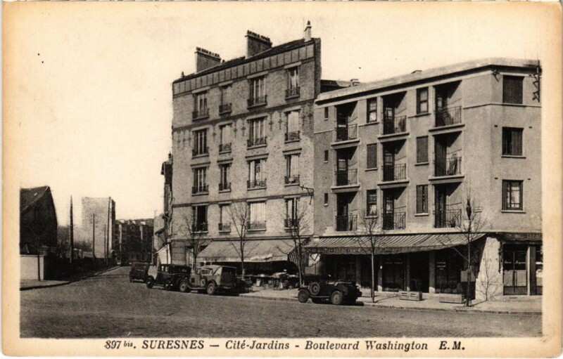 Carte postale ancienne Suresnes Cite-Jardins - Boulevard Washington à Suresnes