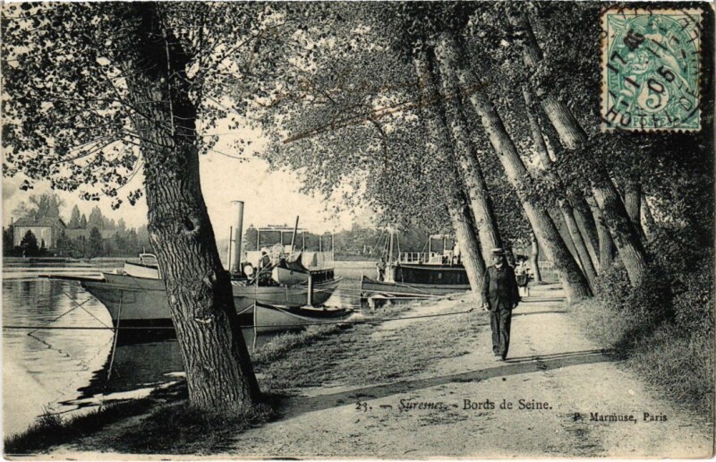 Carte postale ancienne Suresnes Bords de Seine à Suresnes