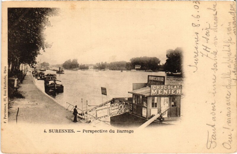 Carte postale ancienne Suresnes Perspective du Barrage à Suresnes