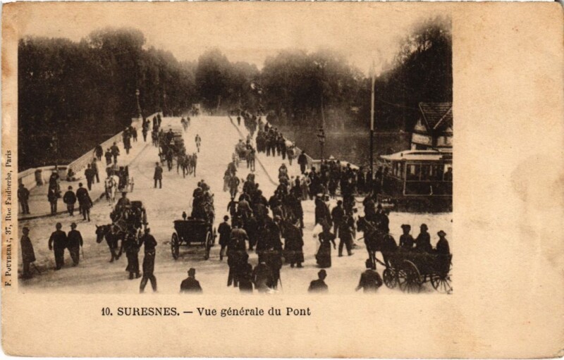 Carte postale ancienne Suresnes Vue Generale du Pont à Suresnes