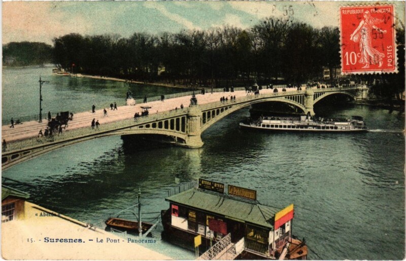 Carte postale ancienne Suresnes Le Pont - Panorama à Suresnes