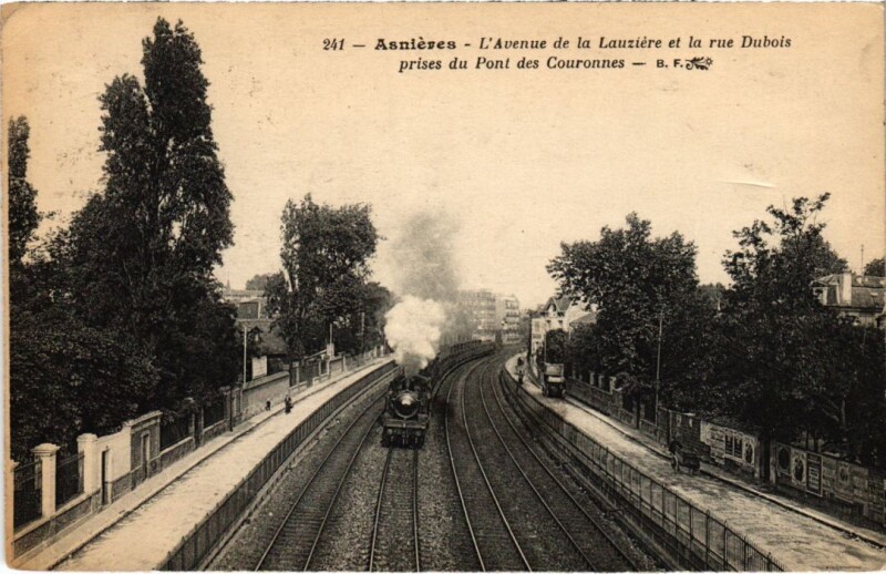 Carte postale ancienne Asnieres-sur-Seine L'Avenue de la Lauziere et la Rue Dubois