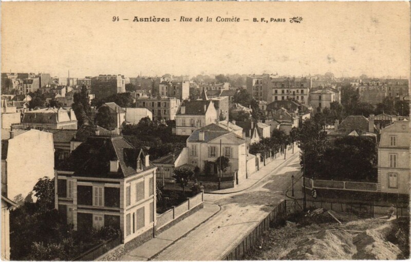 Carte postale ancienne Asnieres-sur-Seine Rue de la Comete