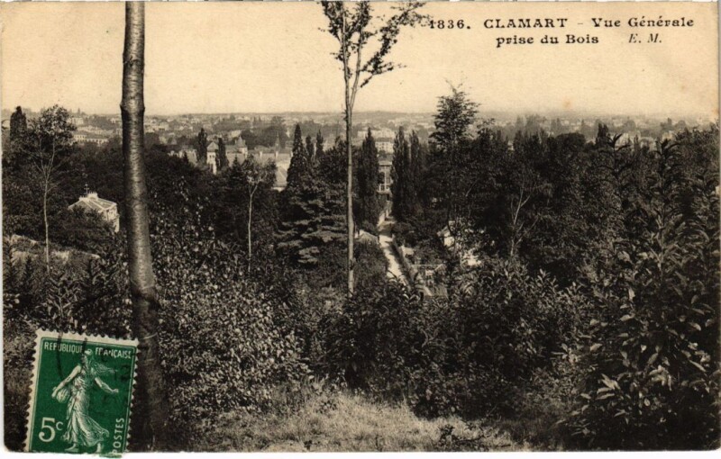 Carte postale ancienne Clamart Vue Generale prise du Bois à Clamart