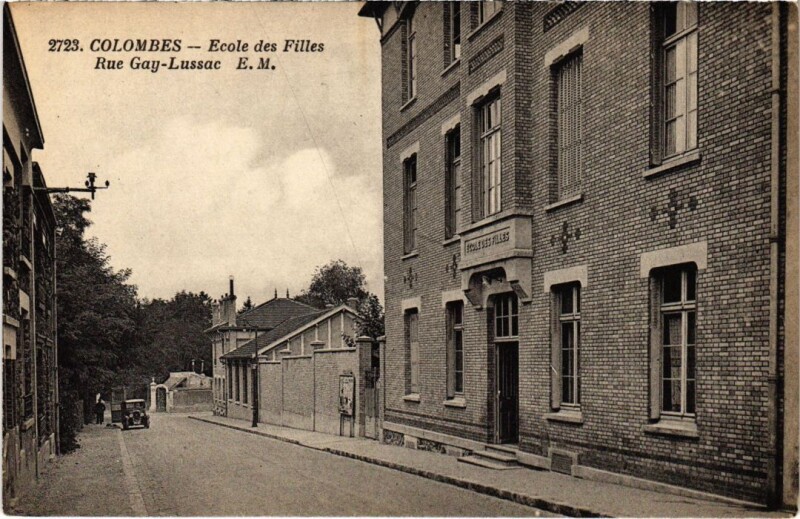 Carte postale ancienne Colombes Ecole de Filles - Rue Gay-Lussac à Colombes