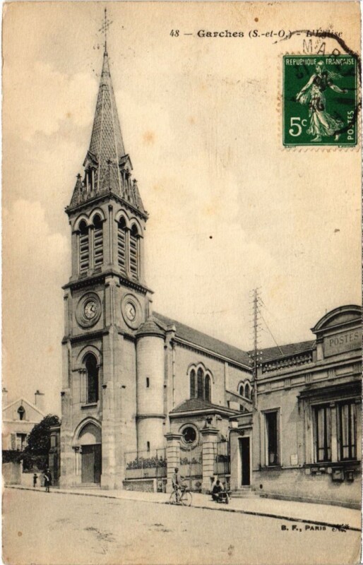 Carte postale ancienne Garches Eglise à Garches
