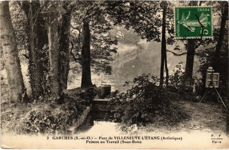 Carte postale ancienne Garches Parc de Villeneuve-l'Etang - Peintre du Travail à Garches