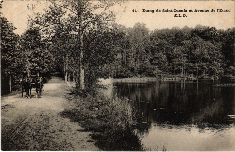 Carte postale ancienne Etang de Saint-Cucufa et Avenue de l'Etang