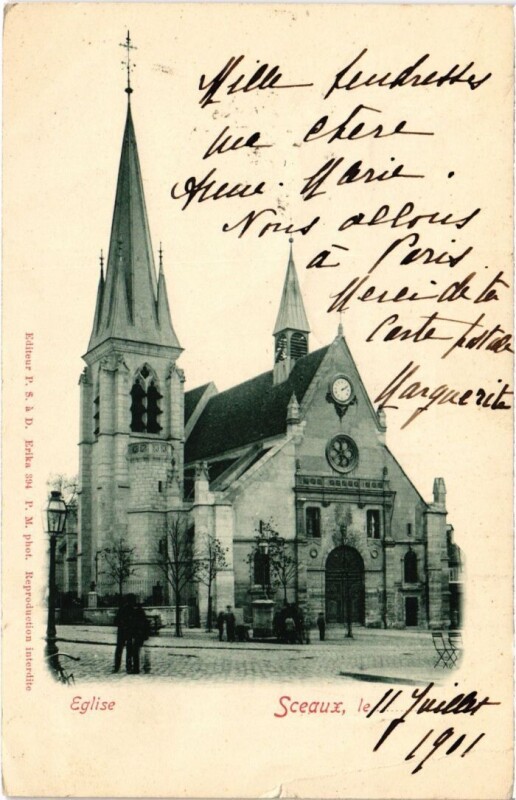 Carte postale ancienne Sceaux Eglise à Sceaux