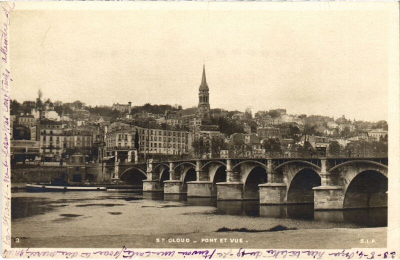 Carte postale ancienne Saint-Cloud Pont et Vue à Saint-Cloud