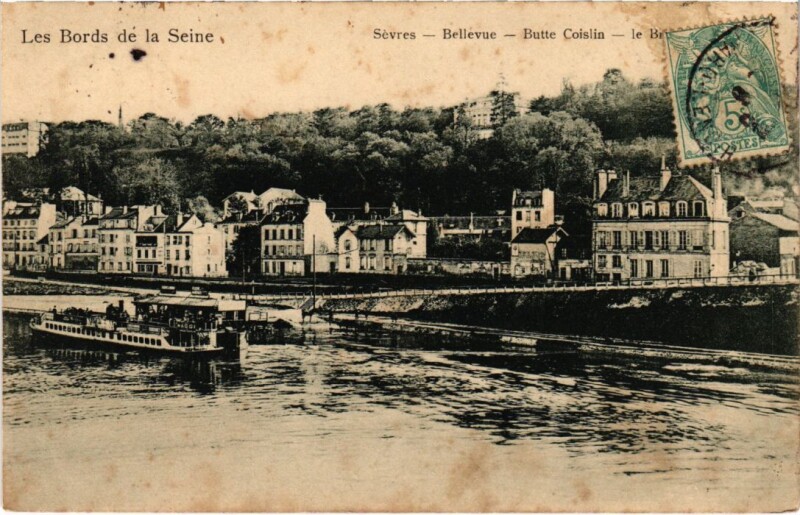 Carte postale ancienne Sevres Bellevue - Butte Coislin - Les Bords de la Seine
