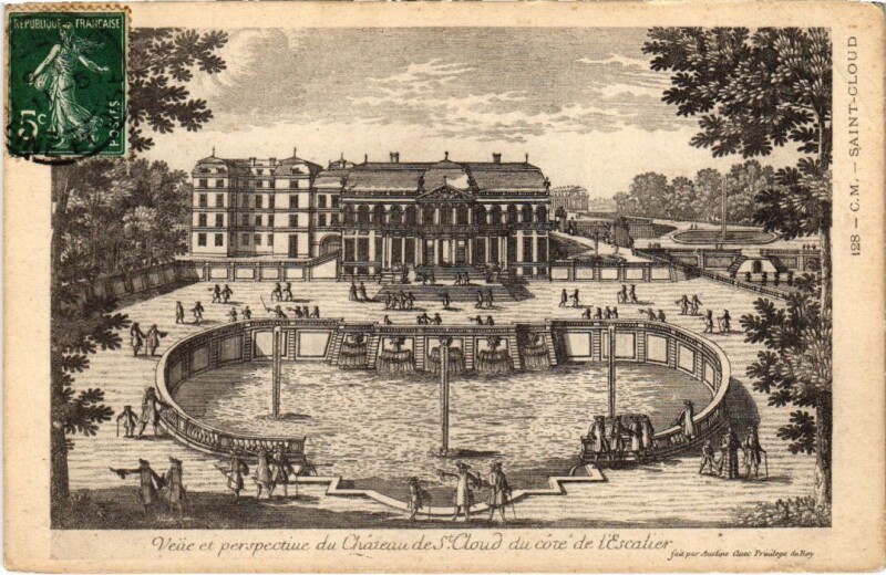 Carte postale ancienne Saint-Cloud Vue et Perspective du Chateau à Saint-Cloud