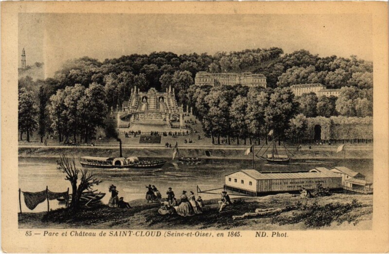 Carte postale ancienne Saint-Cloud Parc et Chateau à Saint-Cloud