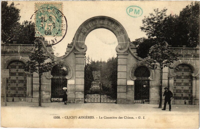 Carte postale ancienne Asnieres-sur-Seine Clichy - Le Cimetiere des Chiens à Asnières-sur-Seine