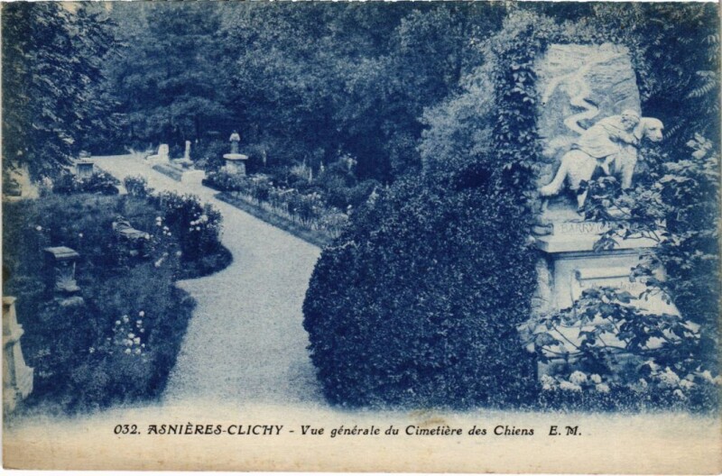 Carte postale ancienne Asnieres-sur-Seine Clichy - Vue Generale du Cimetiere des Chiens à Asnières-sur-Seine