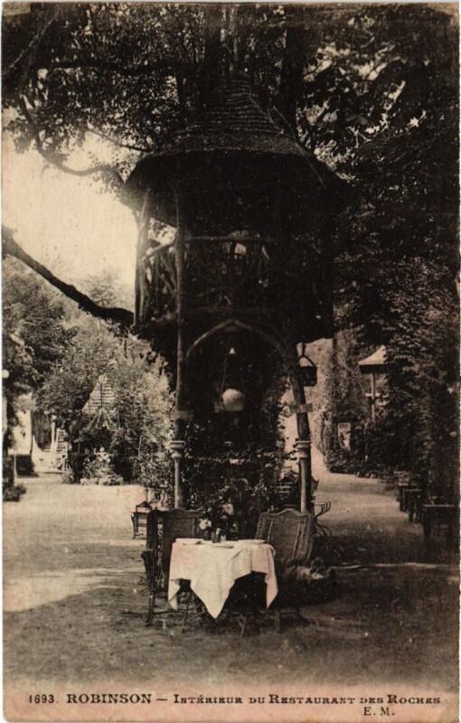 Carte postale ancienne Le Plessis-Robinson Interieur du Restaurant des Roches au Plessis-Robinson