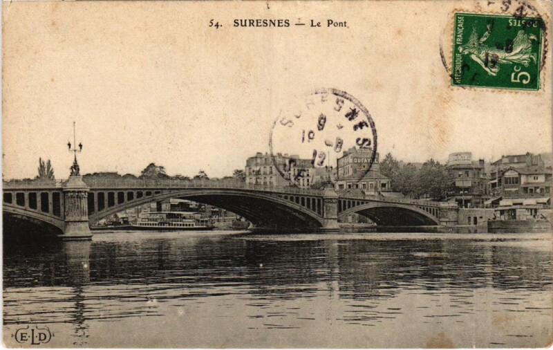 Carte postale ancienne Suresnes Le Pont à Suresnes
