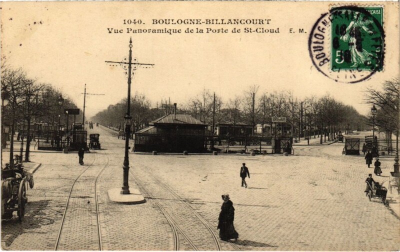 Carte postale ancienne Boulogne-Billancourt - Vue Panoramique de la Porte de Saint-Cloud à Paris 16e