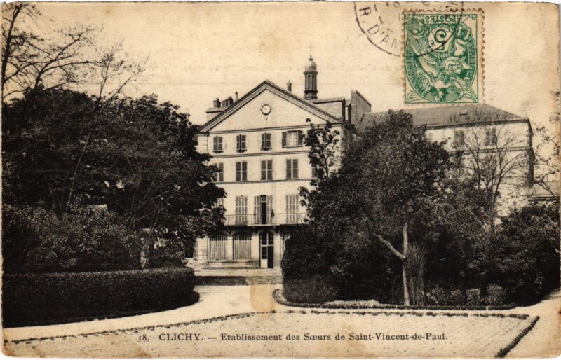 Carte postale ancienne Etablissement des Soeurs de Saint-Vincent-de-Paul à Clichy