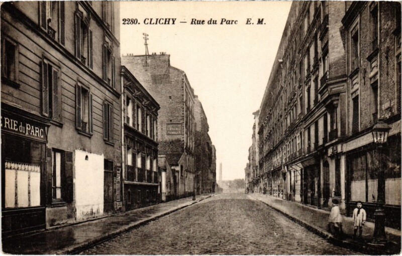 Carte postale ancienne Rue du Parc à Clichy