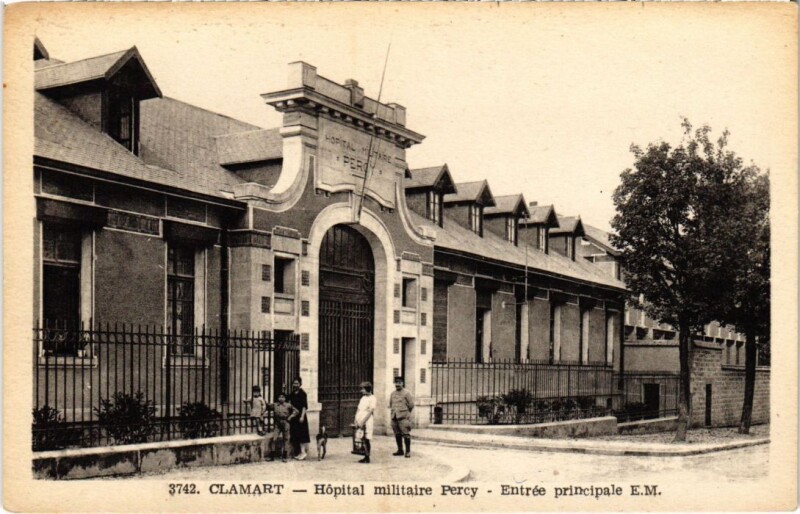 Carte postale ancienne Clamart Hopital Militaire Percy - Entree Principale à Clamart