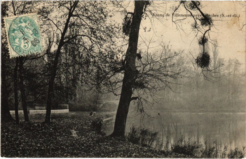 Carte postale ancienne Garches Etang de Villeneuve pres Garches à Garches