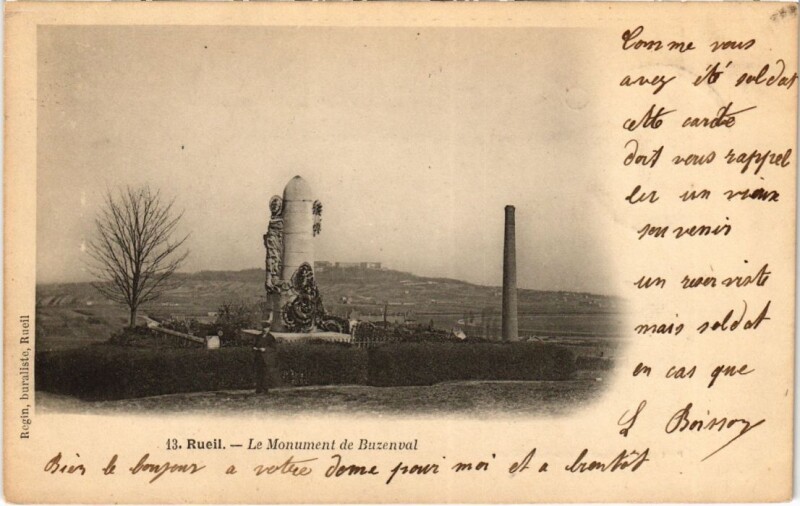 Carte postale ancienne Rueil-Malmaison Monument de Buzenval à Rueil-Malmaison