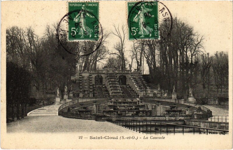 Carte postale ancienne Saint-Cloud La cascade à Saint-Cloud