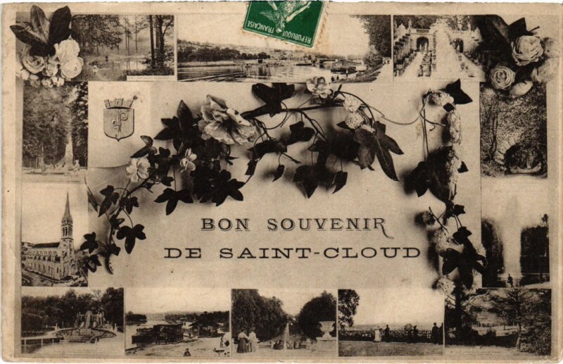 Carte postale ancienne Bon Souvenir de Saint-Cloud Scenes à Saint-Cloud