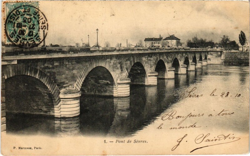 Carte postale ancienne Sevres Pont de Sevres