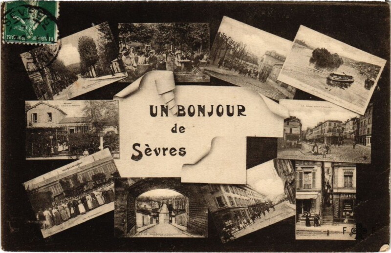 Carte postale ancienne Un Bonjour de Sevres Scenes