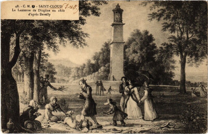 Carte postale ancienne Saint-Cloud La Lanterne de Diogene en 1820 à Saint-Cloud