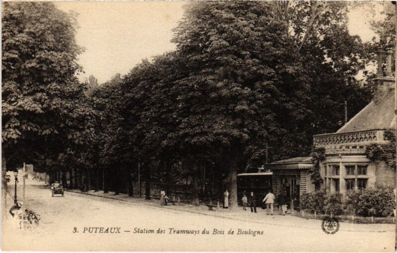 Carte postale ancienne Puteaux Station des Tramways du Bois de Boulogne à Puteaux