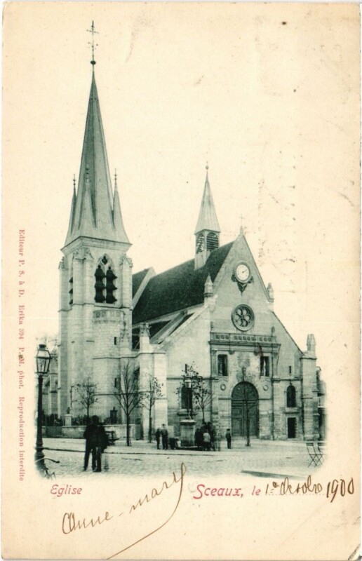 Carte postale ancienne Sceaux Eglise à Sceaux