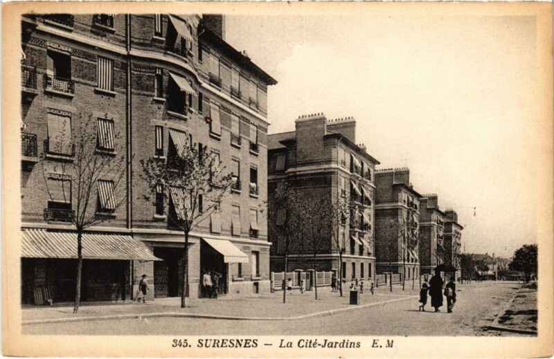 Carte postale ancienne Suresnes La Cite-Jardins à Suresnes