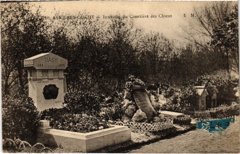 Carte postale ancienne Asnieres-sur-Seine Clichy - Interieur du Cimetiere des Chiens à Asnières-sur-Seine